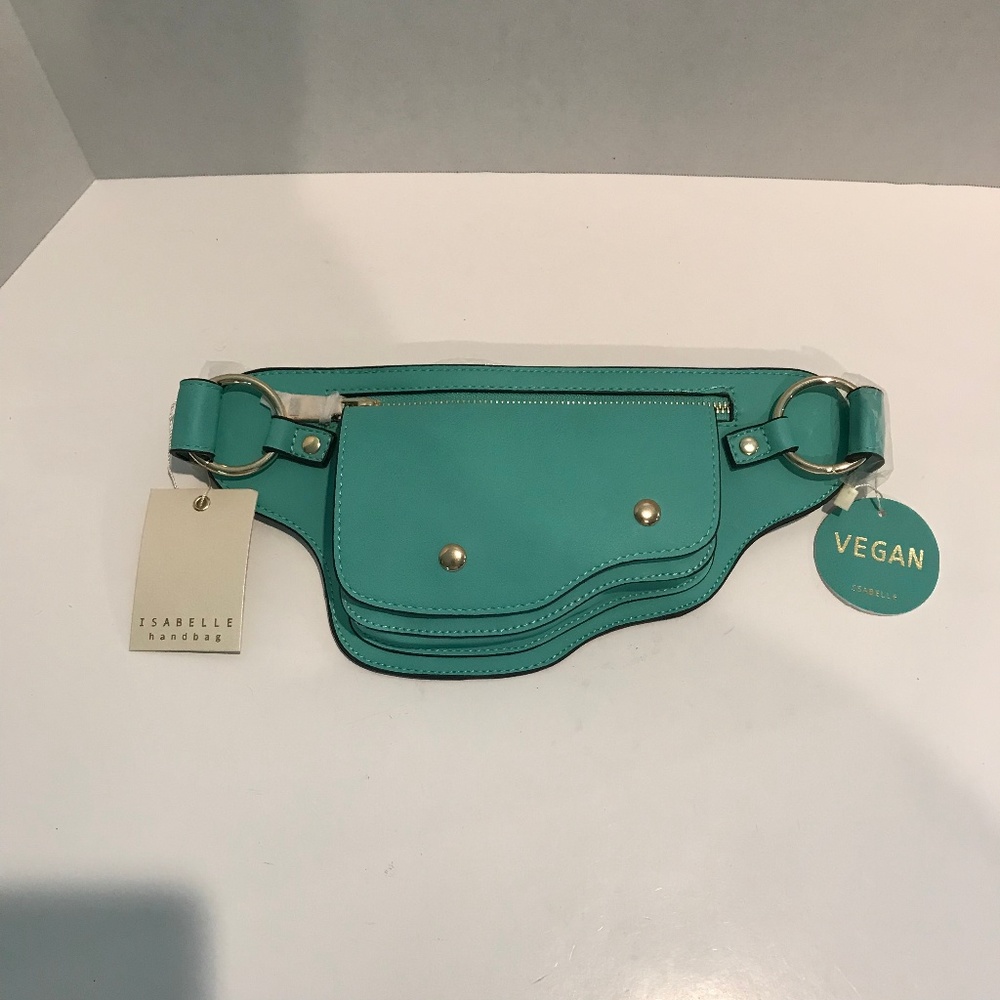 Isabelle Vegan Leather Mint Belt Bag Fanny Pack - Picture 2 of 7